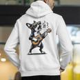 Dog Playing Guitar Singing Boston Terrier For Men Women Girls Kids Men's Hoodie Back Print, funny gift