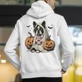 Halloween Boston Terrier Ghost Men's Hoodie Back Print, Boston Terrier Ghost Hoodies, Boston Terrier Halloween Hoodies, funny gift