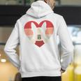 Retro Heart Boston Terrier Dog Vintage Valentine Men's Hoodie Back Print, funny gift
