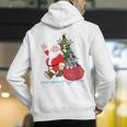 Santa Ugly Christmas Tree Lights Boston Terrier Dog Lover Men's Hoodie Back Print, Boston Terrier Christmas Hoodies, funny gift