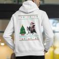 Ugly Christmas Tree Lights Xmas Santa Riding Boston Terrier Men's Hoodie Back Print, Boston Terrier Riding Hoodies, Boston Terrier Christmas Hoodies, funny gift