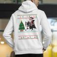 Xmas Tree Lighting Santa Riding Boston Terrier Christmas Men's Hoodie Back Print, Boston Terrier Riding Hoodies, Boston Terrier Christmas Hoodies, funny gift