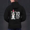 10 Years Old Birthday Boston Terrier Dog Lover 10th Party For Men Women Kids Men's Hoodie Back Print, gift for family, gift for coworker