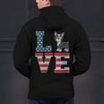 4th Of July Decor Patriotic LOVE Boston Terrier USA Flag Men's Hoodie Back Print, Patriotic Boston Terrier Hoodies, Boston Terrier 4th Of July Hoodies, gift for family, gift for coworker