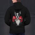Boston Terrier Boxing Men's Hoodie Back Print, gift for family, gift for coworker