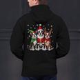 Boston Terrier Christmas Dogs Santa Reindeer Elf Men's Hoodie Back Print, Boston Terrier Christmas Hoodies, gift for family, gift for coworker