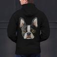 Boston Terrier Cute Puppy Face Dog Lover Pet Owner Men's Hoodie Back Print, gift for family, gift for coworker