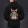 Boston Terrier Dia De Los Muertos Day Of The Dead Dog Skull For Men Women Kids Men's Hoodie Back Print, gift for family, gift for coworker