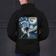 Boston Terrier Dog Art Van Gogh Starry Night Boston Terrier Men's Hoodie Back Print, gift for family, gift for coworker
