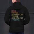 Boston Terrier Dog Owner Coffee Lovers Quote Vintage Retro For Men Women Men's Hoodie Back Print, gift for family, gift for coworker