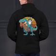 Boston Terrier Dog Riding Dinosaur T Rex Boys Men's Hoodie Back Print, Boston Terrier Riding Hoodies, gift for family, gift for coworker