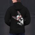 Boston Terrier Dog From Side Boston Bull Men's Hoodie Back Print, gift for family, gift for coworker