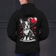 Boston Terrier Dog Valentine's Day Dog Owner Men's Hoodie Back Print, gift for family, gift for coworker