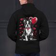 Boston Terrier Dog Valentine's Day Dog Owner Valentine Men's Hoodie Back Print, gift for family, gift for coworker