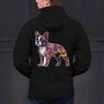 Boston Terrier Floral Dog Lover Vintage Distressed For Men Women Kids Men's Hoodie Back Print, gift for family, gift for coworker