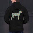 Boston Terrier Flower Silhouette Floral Dog Men Women Girls Kids Men's Hoodie Back Print, gift for family, gift for coworker