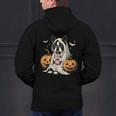 Boston Terrier Ghost Boo Halloween Costume Spooky Season Men's Hoodie Back Print, Boston Terrier Ghost Hoodies, Boston Terrier Halloween Hoodies, gift for family, gift for coworker