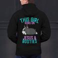 Boston Terrier This Girl Runs On Jesus And Boston Terriers Men's Hoodie Back Print, gift for family, gift for coworker