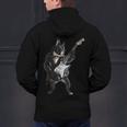 Boston Terrier Guitar Men's Hoodie Back Print, gift for family, gift for coworker