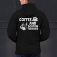 Boston Terrier Lover Coffee And Boston Terriers Men's Hoodie Back Print, gift for family, gift for coworker