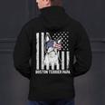 Boston Terrier Papa Cool Dog Lover USA American Flag Men Women Men's Hoodie Back Print, American Boston Terrier Hoodies, gift for family, gift for coworker