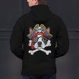 Boston Terrier Pirate T Shirt Jolly Roger Crossbones Skull Men's Hoodie Back Print, gift for family, gift for coworker