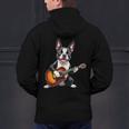 Boston Terrier Playing Guitar Boston Terrier Men's Hoodie Back Print, gift for family, gift for coworker