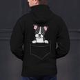 Boston Terrier In The Pocket Cute Pocket Boston Terrier Men's Hoodie Back Print, gift for family, gift for coworker