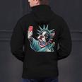 Boston Terrier Selfie Statue Of Liberty 4th Of July American Men's Hoodie Back Print, American Boston Terrier Hoodies, Boston Terrier 4th Of July Hoodies, gift for family, gift for coworker