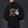 Boston Terrier Shirt I Will Find You And I Will Lick You Men's Hoodie Back Print, gift for family, gift for coworker
