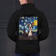 Boston Terrier Starry Night Van Gogh Art Men's Hoodie Back Print, gift for family, gift for coworker