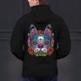 Boston Terrier Sugar Skull Dog Day Of The Dead Men's Hoodie Back Print, gift for family, gift for coworker