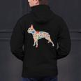 Boston Terrier Watercolor Flowers Men's Hoodie Back Print, gift for family, gift for coworker