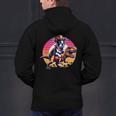 Boston Terrier Wearing A Cowboy Hat On T-Rex Men's Hoodie Back Print, gift for family, gift for coworker