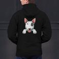 Bull Terrier Pocket Bull Terrier Peeking Out Pocket Men's Hoodie Back Print, gift for family, gift for coworker