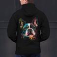 Cute Boston Terrier Puppy Dog Art Lover Unique Painting For Men Women Kids Men's Hoodie Back Print, gift for family, gift for coworker