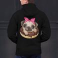 Cute Pug Shirt Donut Girls Dog Men's Hoodie Back Print, gift for family, gift for coworker