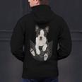 Dog Lovers Boston Terrier In Pocket Dog Face For Men Women Kids Men's Hoodie Back Print, gift for family, gift for coworker