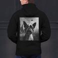 Dog Mom Dad Alien Selfie Boston Terrier UFO For Men Women Men's Hoodie Back Print, Boston Terrier Mom Hoodies, Boston Terrier Dad Hoodies, gift for family, gift for coworker