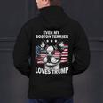 Even My Boston Terrier Loves Trump Trump Supporter Dog Lover Men's Hoodie Back Print, gift for family, gift for coworker