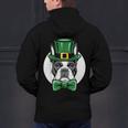Green Boston Terrier Shamrock St Patricks Day Boston Terrier Men's Hoodie Back Print, gift for family, gift for coworker