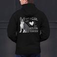 Just A Girl Who Loves Her Boston Terrier Puppy Love Men's Hoodie Back Print, gift for family, gift for coworker