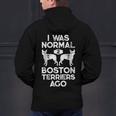 I Was Normal 2 Boston Terriers Ago Dog Lover For Men Women Girls Kids Men's Hoodie Back Print, gift for family, gift for coworker