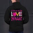 In October We Wear Pink Love Teacher Breast Cancer Awareness Men&#x27;s Hoodie Back Print, gift for family, gift for coworker