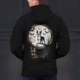 Spooky Halloween Moon Boston Terrier Boston Bull Bostie Men's Hoodie Back Print, Boston Terrier Halloween Hoodies, gift for family, gift for coworker