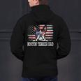 Vintage Boston Terrier Dad American Flag Father's Day Men's Hoodie Back Print, Boston Terrier Dad Hoodies, American Boston Terrier Hoodies, gift for family, gift for coworker