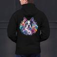 Watercolor Floral Boston Terrier Mama Dog Lover Mother's Day Men's Hoodie Back Print, gift for family, gift for coworker