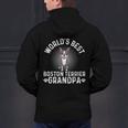 World's Best Boston Terrier Grandpa Dog Grandfather For Men Women Girls Kids Men's Hoodie Back Print, gift for family, gift for coworker