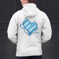 Bavarian Flag As Heart Blue Diamond Bavaria Men's Hoodie Back Print, gift for family, gift for coworker