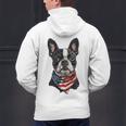 Boston Terrier American Flag Men's Hoodie Back Print, American Boston Terrier Hoodies, gift for family, gift for coworker